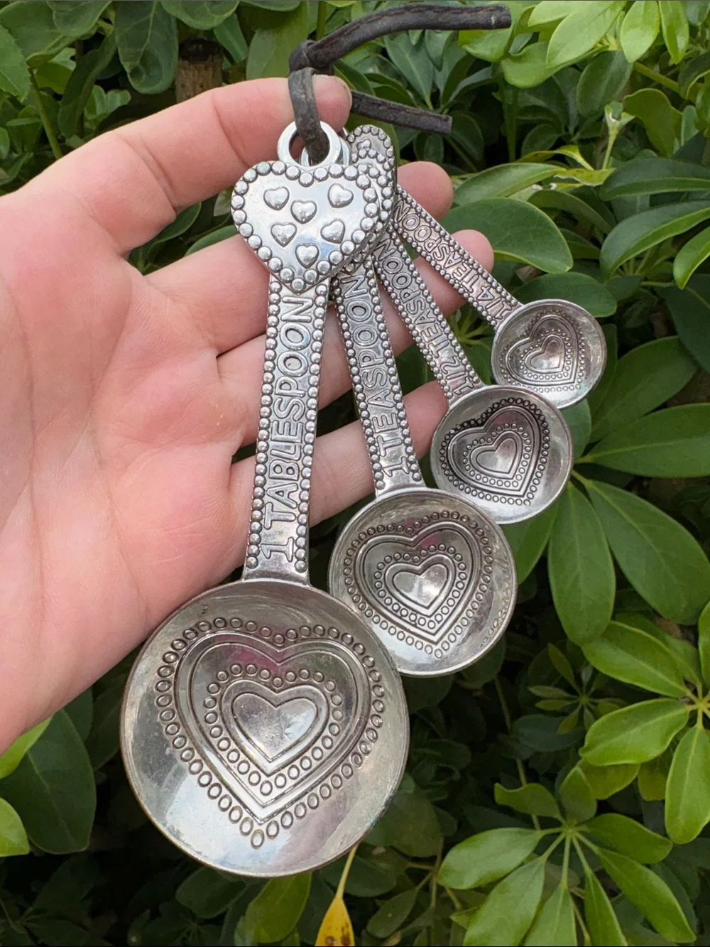 Silver Heart-Themed Measuring Spoon Set